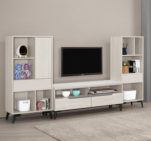 A1475-1 羅恩7.5尺組合電視櫃 全組 ⊙附活動隔板2片、 ⊙桌面12mm岩板