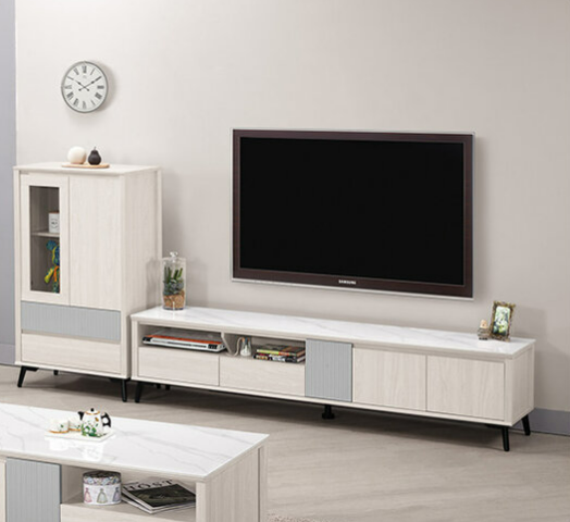 A1477-1 喬倫斯9尺岩板L櫃 ⊙桌面12mm岩板、 ⊙附活動隔板1片