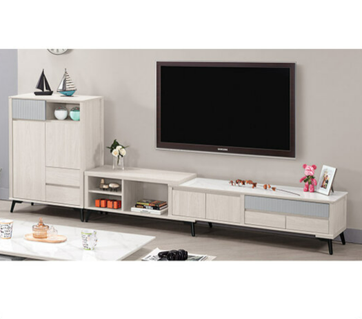 A1478-1 喬倫斯8.6尺岩板伸縮L櫃 ⊙桌面12mm岩板、 ⊙附活動隔板1片