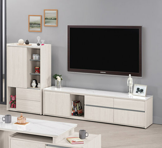 A1479-1 希斯洛8.3尺岩板L櫃 ⊙桌面12mm岩板、 ⊙附活動隔板2大2小片