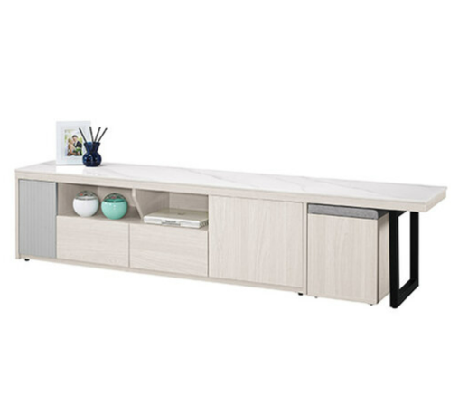 A1477-5 喬倫斯6.6尺岩板多功能長櫃  ⊙桌面12mm岩板、 ⊙附活動隔板1片、輔助椅1只