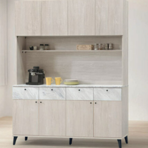 E378-4 白橡色5尺餐櫃 全組 木心板