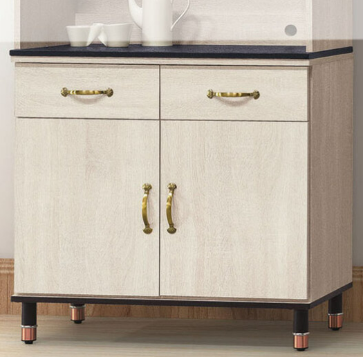 E377-4鋼刷白2.7尺岩板餐櫃下座