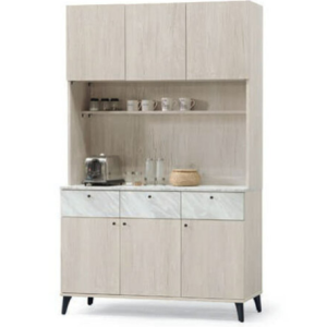 E378-7 白橡色4尺餐櫃 全組木心板