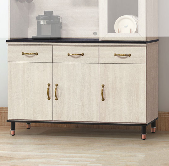 E377-6 鋼刷白4尺岩板餐櫃下座