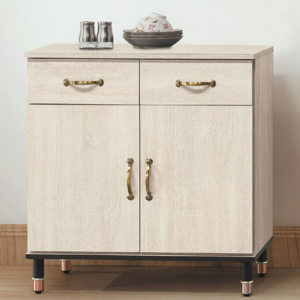 E377-9 鋼刷白2.7尺木面餐櫃下座