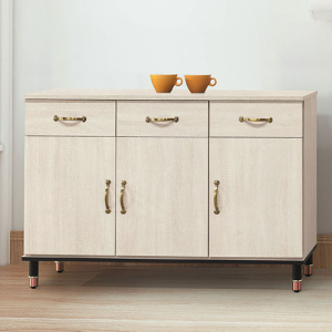 E377-8 鋼刷白4尺木面餐櫃 下座