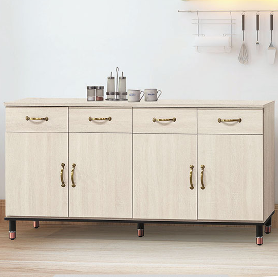 E377-7 鋼刷白5.3尺木面餐櫃下座