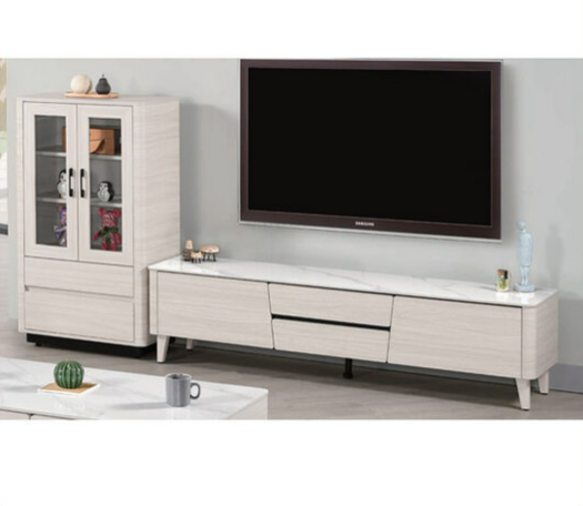 A1487-4 丹尼斯8.3尺岩板L櫃 ⊙桌面12mm岩板、 ⊙附活動隔板2片