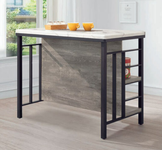 E380-2 工業風灰橡雲杉4尺中島桌