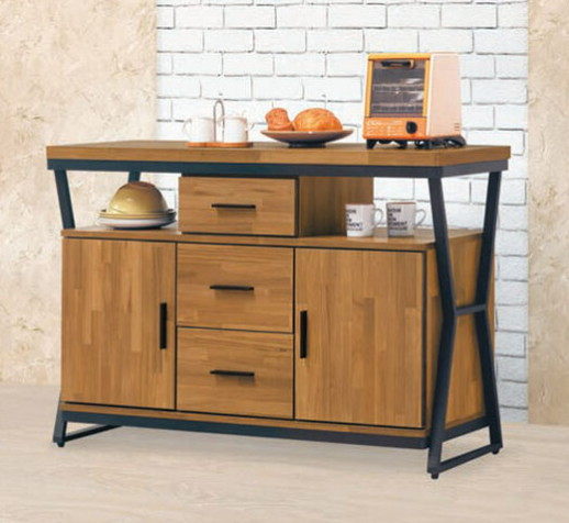 E380-5 工業風木心板4尺餐櫃