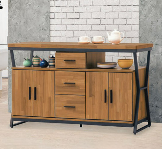 E380-6 工業風木心板5尺餐櫃