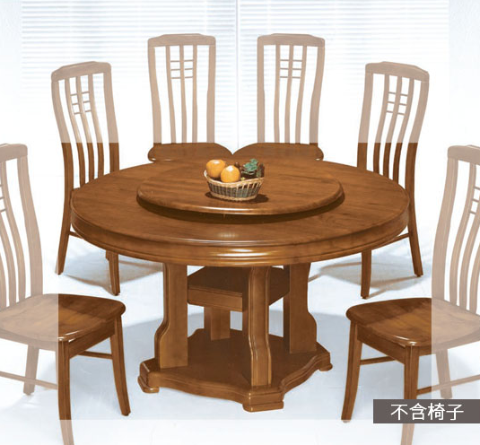 E383-2 法蘭克福4.86尺柚木實木圓桌 含轉皿