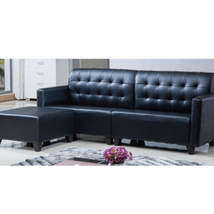 G540-5 2092大L型沙發 黑色 含方椅