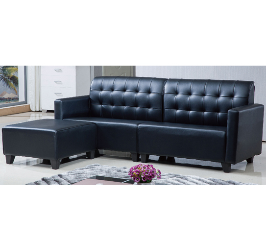 G540-5 2092大L型沙發 黑色 含方椅