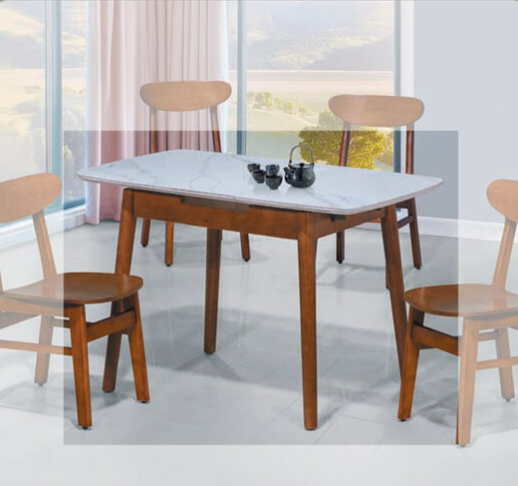 E389-5 柚木色長方折桌