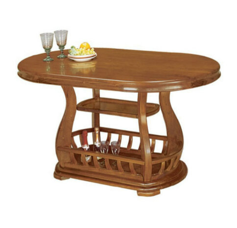 E385-1 柚木4.8尺實木腰只桌