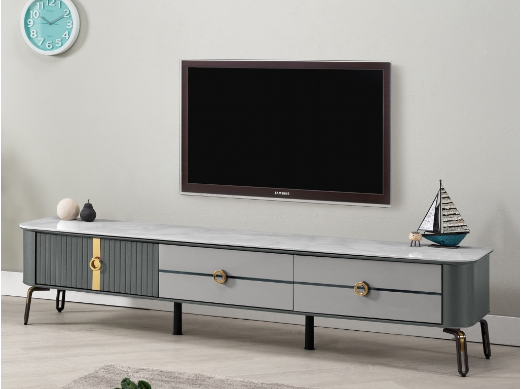 A1507-3 卡洛蓮6.5尺玉晶石長櫃 桌面9mm玉晶石