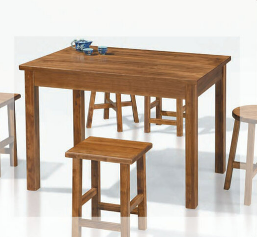 E393-5 手工染色實木餐桌 高75公分 2.5*4尺