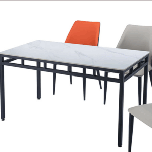 E392-3 T80岩板餐桌 烤黑砂