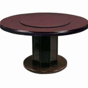 E399-7 胡桃色餐桌4尺 圓皿腳 ⊙含2.5尺轉皿.1尺鋁圈