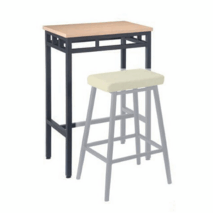 E396-3 橡木色小高腳桌 烤黑砂