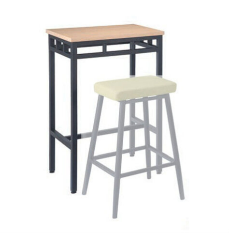 E396-3 橡木色小高腳桌 烤黑砂