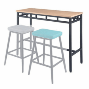 E396-4 橡木色大高腳桌 烤黑砂