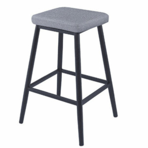 E419-2 高腳貓抓皮高吧椅 灰色 烤黑砂