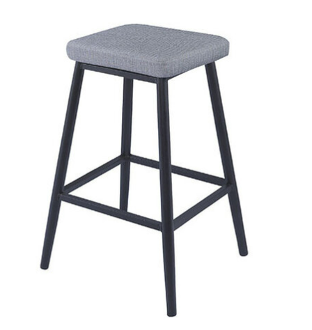 E419-2 高腳貓抓皮高吧椅 灰色 烤黑砂