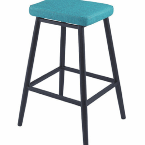 E419-3 高腳貓抓皮高吧椅 孔雀藍色