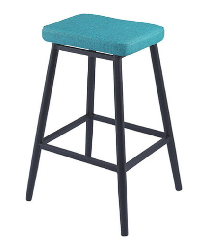 E419-3 高腳貓抓皮高吧椅 孔雀藍色