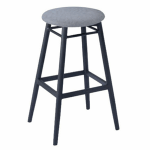 E419-1 灰色高腳貓抓皮高吧椅 烤黑砂