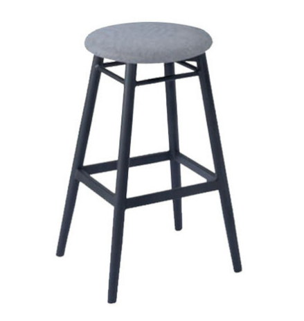 E419-1 灰色高腳貓抓皮高吧椅 烤黑砂