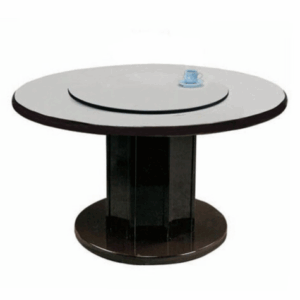 E399-3 白碎石圓桌 圓皿腳 ⊙含2.5尺轉皿.1尺鋁圈