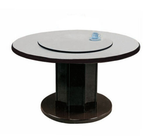 E399-3 白碎石圓桌 圓皿腳 ⊙含2.5尺轉皿.1尺鋁圈