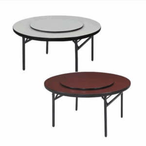 E400-2 4.5尺圓桌(折合腳)(白碎石/胡桃)(2.5尺轉皿.1尺鋁圈)＊木心板貼美耐板＊可收合