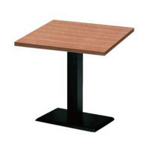 E402-10 柚木2*2尺木心板餐桌貼美耐板、單管鐵腳