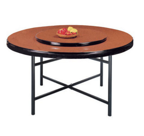 E400-10 6尺圓桌⊙6支型剪腳.4尺轉皿.2尺鋁圈白碎石/胡桃/紅寶石、 木心板貼美耐板、7尺以上須訂做