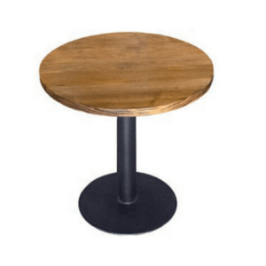 E402-12 60圓深柚木圓桌 圓管桌腳