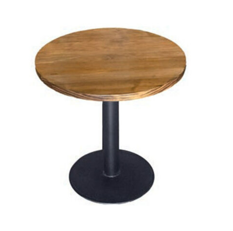 E402-12 60圓深柚木圓桌 圓管桌腳