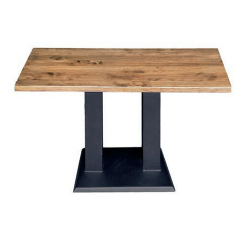 E402-14 深柚木餐桌 雙管鐵腳