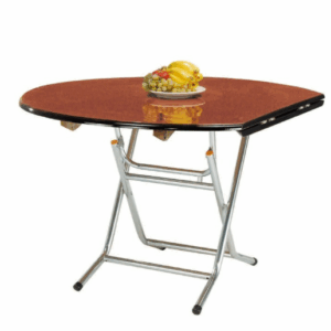 E406-3 白碎石四垂桌 電鍍大腳