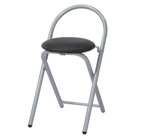 E419-5 折合高吧椅 黑皮