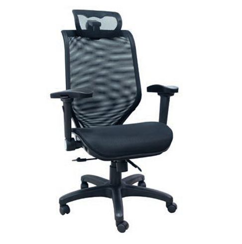 E422-7 HA155辦公椅黑網5D/PU扶手