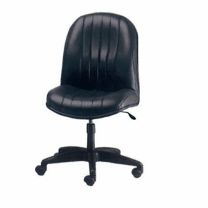 E424-2 辦公椅HF-42 黑皮.無手.直線.氣壓