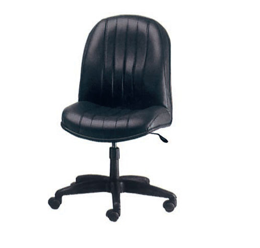 E424-2 辦公椅HF-42 黑皮.無手.直線.氣壓