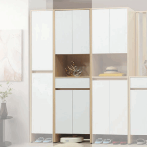 E429-3 原木雙色玄關鞋櫃 2尺四門一抽