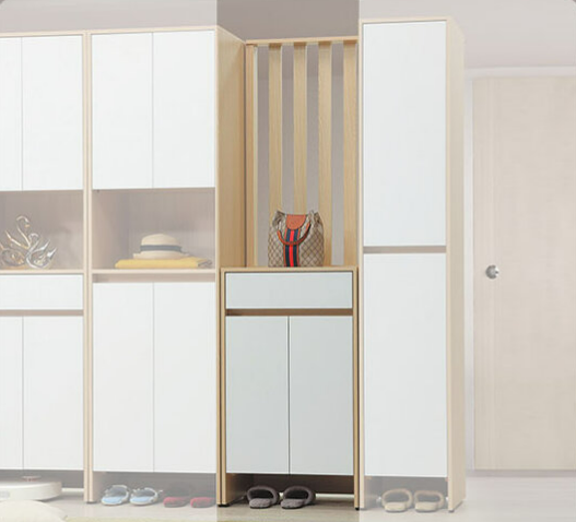 E429-5 原木雙色玄關鞋櫃2尺屏風⊙一抽.雙門