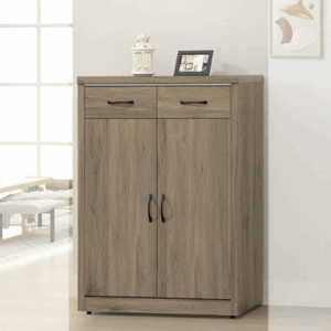 E445-1 灰橡色2.7尺鞋櫃 ⊙隔板四片附鞋叉*2